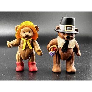 Hallmark Merry Miniatures‎ Bears 2001 2002 Raindrop Umbrella Thanksgiving READ